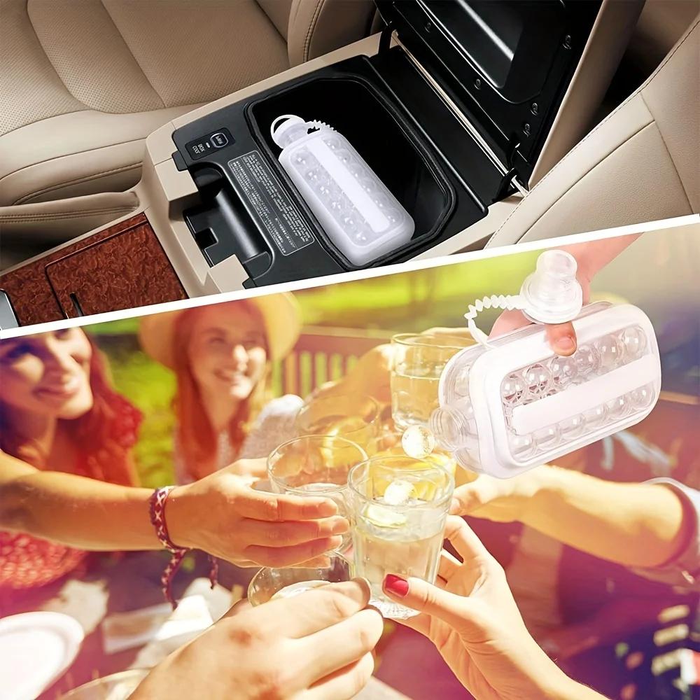 Two-in-One Folding Ice Cube Maker - Silicone Ice Tray with Ball Shape Space-Saving Design Easy Release Durable Plastic Material