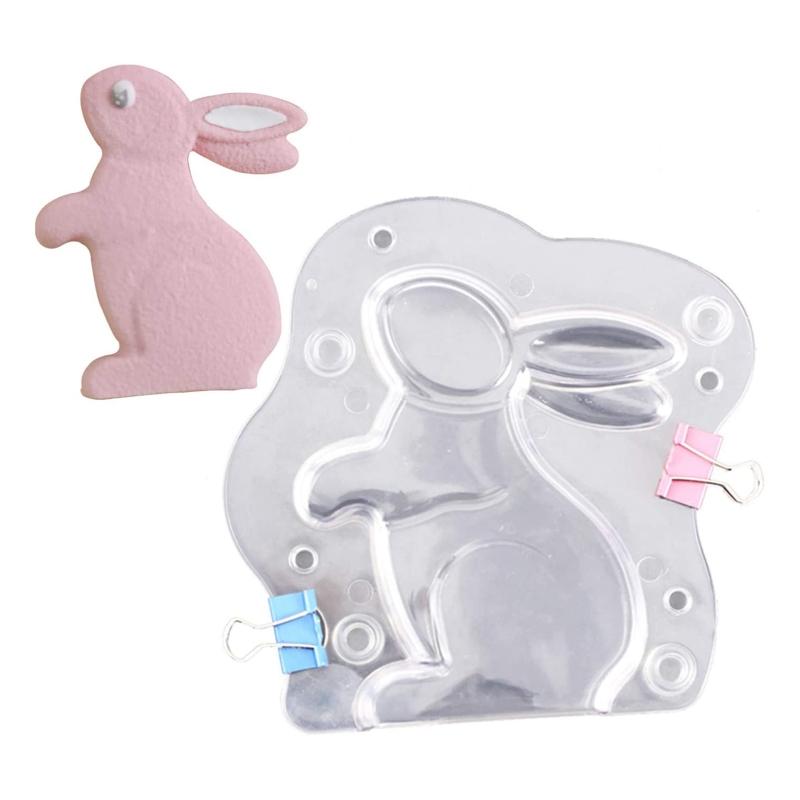 Flexible Display Ornament Molds Rabbit Pendant Molds Silicones Fondant Cake Mould Baking Tool for Easters Decoration
