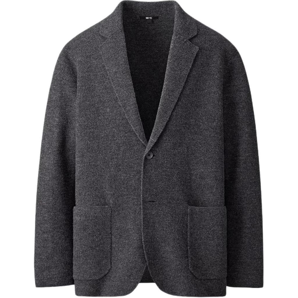 Uniqlo × Clare Waight Keller Collaboration C Series FW24 Solid Color Soft Comfortable Button Closure Knitted Jacket Men jackets Dark-Gray 471709-08