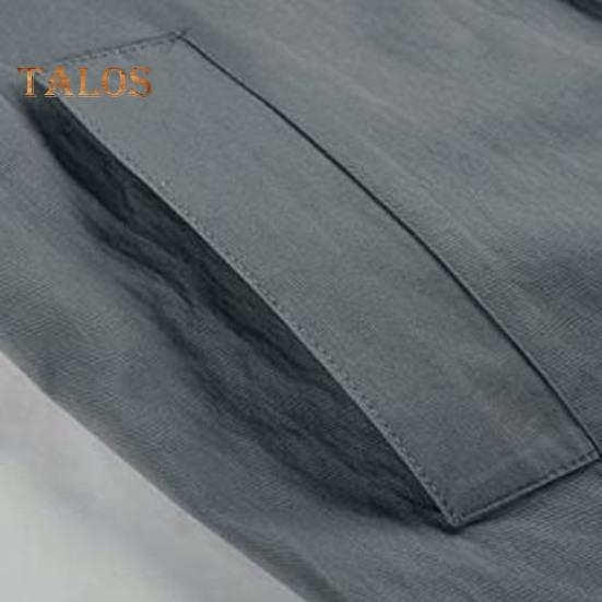 Fall Spring Women Windbreaker Turn-down Collar Notch Collar Double-breasted Loose Overcoat Mid Length Solid Color OL Commuting Coat Hiking Coat