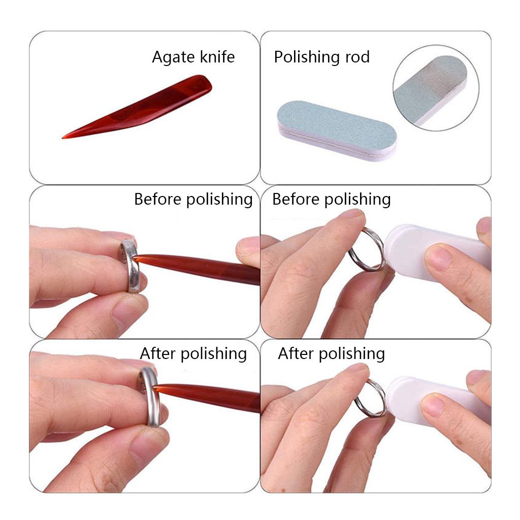 Ring Size Measurement Tool Set Ring Measurement and Finger Size Mandrel with Polishing Cloth for Jewelry Measurement