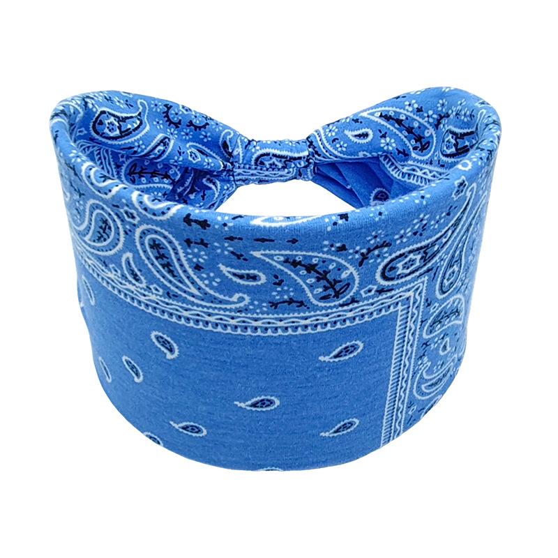 

Модная повязка на голову с узлом «Цветок кешью»: Спортивная мода уличного стиля Эластичная повязка на голову озеро синий