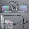 Ultralight Frameless Eyeglasses Titanium Alloy  Glasses Frame Men High Quality Super Stretch Metal Temple Eyeglasses Frame