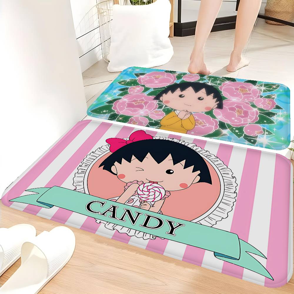 Catoon Chibi Maruko Chan Room Mats Retro Multiple Choice Living Room Kitchen Rug Non-Slip Welcome Rug
