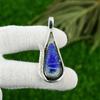 Pendentif Élégant en Pierre Précieuse Lapis-lazuli Poire Bijou Naissance Septembre Argent 925