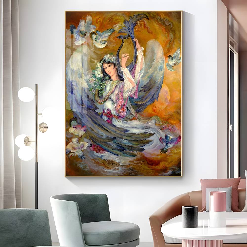 1pc Mahmoud Farshchian Persian Painting Poster Sticker Print Waterproof Wall Art For Living Room Bedroom Home Decor
