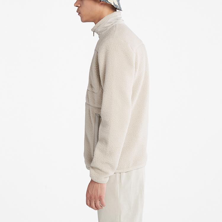 Timberland Solid Color Warm Stand Collar Fleece Jacket Men Jacket Sand A44BC-CY2