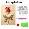 Stretched Frame Pearl Art Kit Red Rose Pattern DIY Sparkling Bead Canvas Relaxing Hobby Gift for Handicraft Enthusiasts Home Wall Decor Art Project