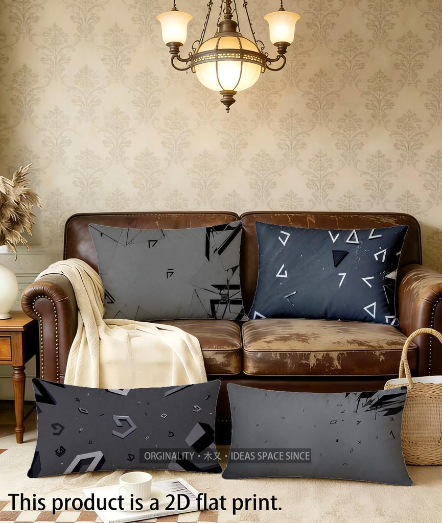 Geometric Pattern Rectangular Pillowcase Suitable For Sofa Bedroom Car Pillow Cover Cushion Rectangular Back Cushion