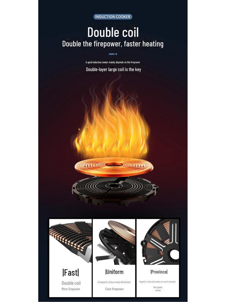 Olla de Inducción Inteligente de Alta Potencia Wanlida con Controles Táctiles para Uso Doméstico