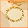 Vnox Oval Geometric Stainless Steel Chain Bracelet Necklace For Women With Shiny Zircon Fashion Jewelry Set Accessory Gift