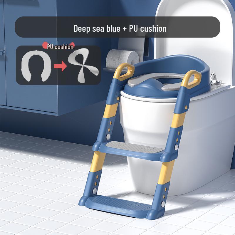 Foldable Children's Potty Training Ladder with Handrails - Step Stool for Boys and Girls