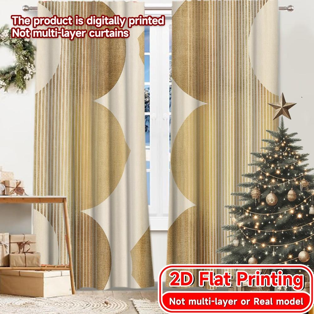 

Set Of 2 Flat Printing Geometric Harmony Chic Curtain Cloth Durable Polyester Fabric Curtains Decorations Home W100*H70(CM)-Rod Pocket&1PCS
