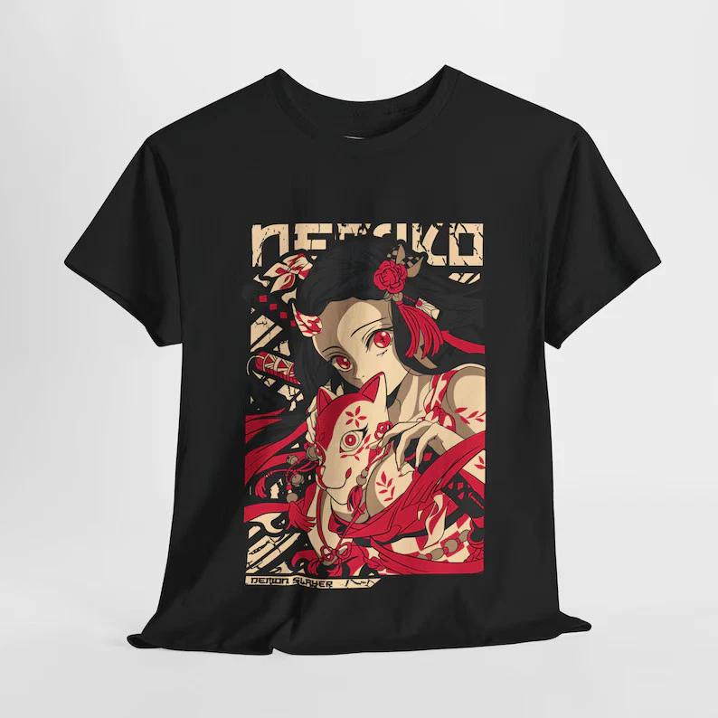 Anime Demon Slayer Nezuko Demon Girl Black Tshirt S