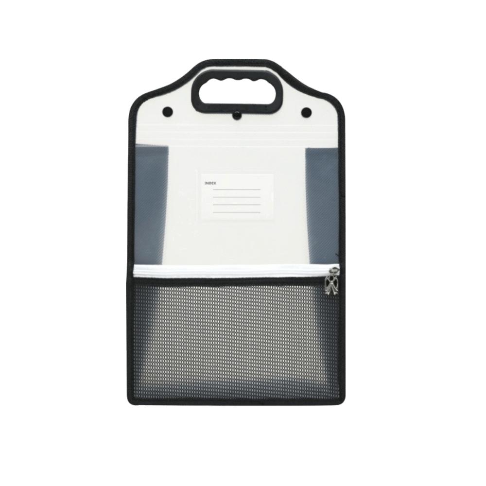 

Large Capacity A4 Document Bag Transparent Document Storage Bag Student Book Bag Office White Black