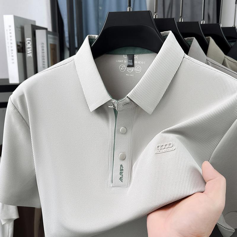 Ice Silk Men s Seamless Stretch Polo - Summer 2025 Collection 4XL