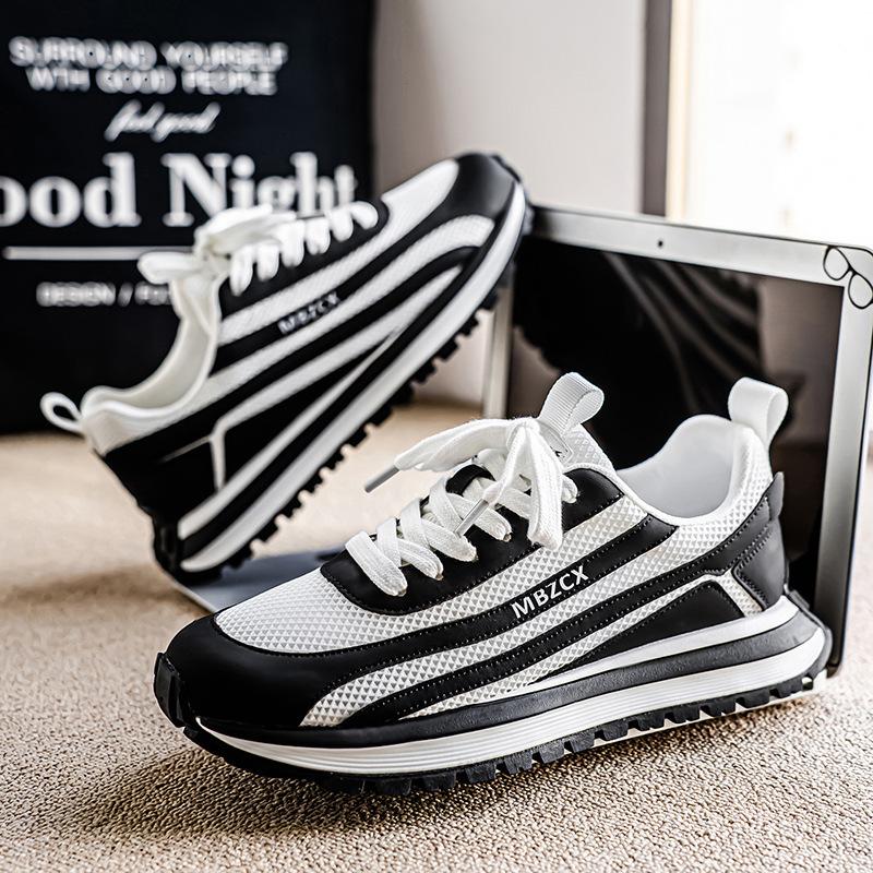 

Men s shoes 2025 new summer mesh breathable trend versatile sports and leisure shoes men s platform popular dad shoes 39 чёрный