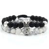 Fashion Versatile Energy Stone Turquoise Braided High Crown White Diamond Mixed Wear Small Crown Set Bracelet Bracelet