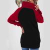 Women S Color Block Zip Up Hooded Sweatshirt Thick Fleece Plus Size Autumn Winter