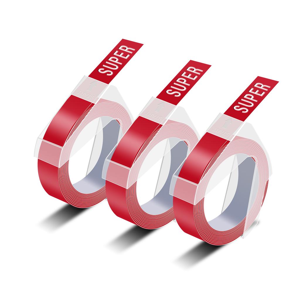 3/5/10PCS 3D Embossing Tapes Compatible for Dymo 520109 898130 9mm/12mm Label Tape For DYMO Embossers Xpress 12965 12966 Maker