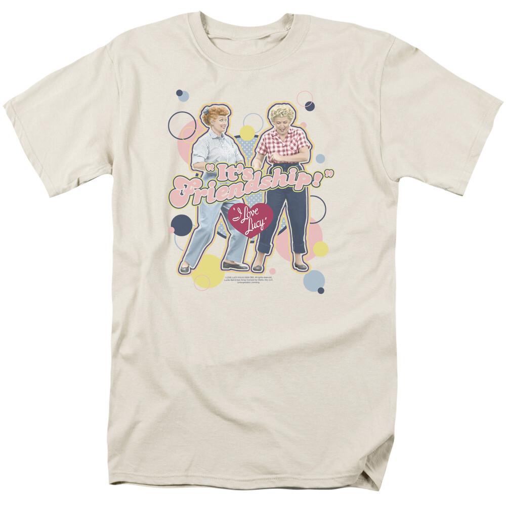 I Love Lucy Its Friendship Logo T Shirt Mens Licensed Classic TV Show Cream