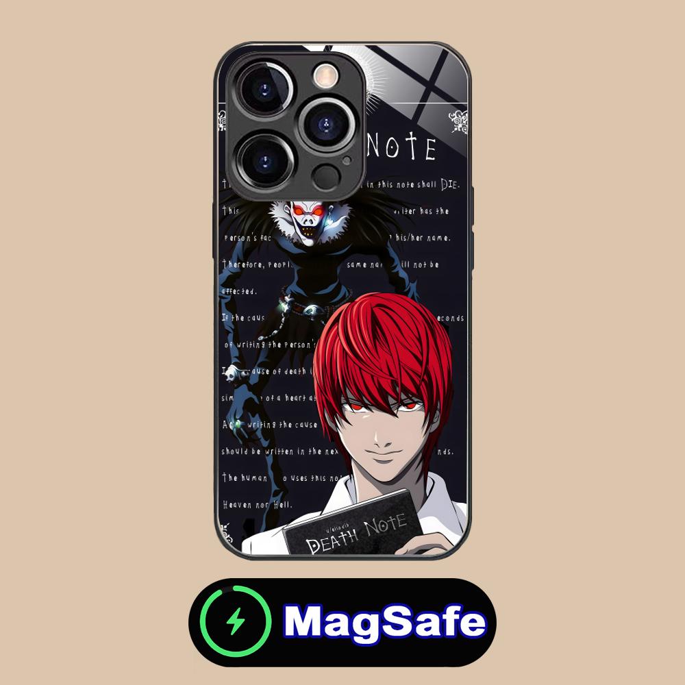Death Note Kira Light Mobile Phone Case for iPhone 17 16 15 14 13 12 11 Air Pro Max Plus Mini MagSafe Glass Colorful Cover Cover