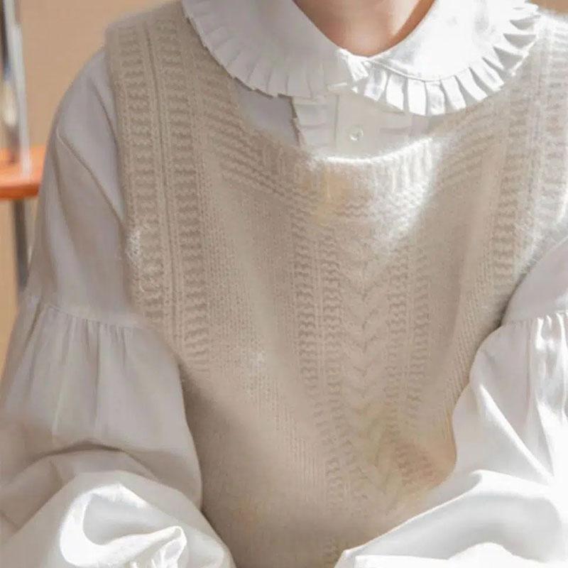 Square Collar Sweater Vest Ladies French Vintage Twisted Knitted Vests Women Autumn Winter Casual Slim Pullovers Vests