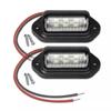 6 LED Car License Number Plate Lights Waterproof 12-24V Universal Truck RV Trailer Tail License Plate White Side Lamp Bulbs 2pcs