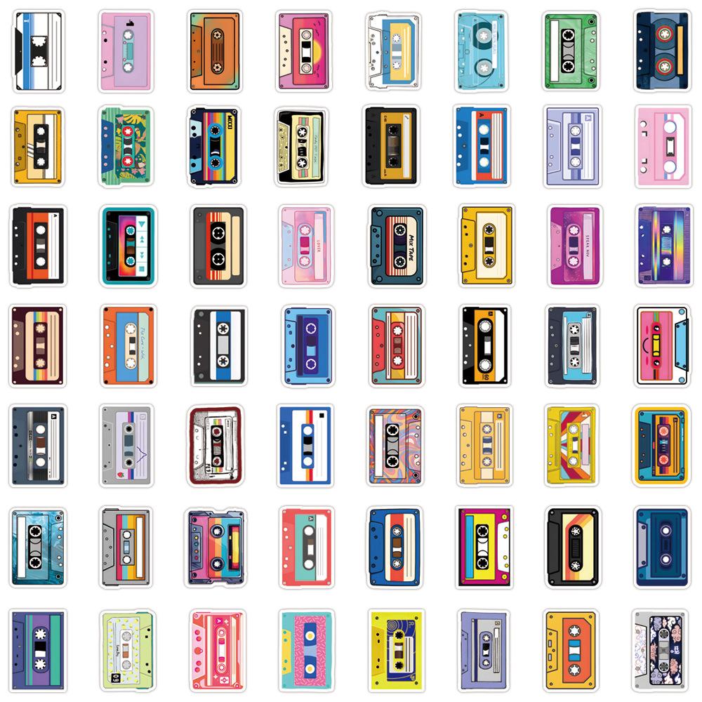 55 New Music Tapes Tapes Graffiti Decals Decorate Notebook Luggage Mobile Phone Do-It-Yourself Decals Premium Durable