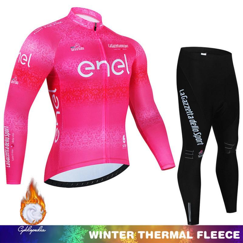 Winter Thermal Cycling Bib Tights Set With Long Sleeve Jersey Road Bike Riding Men Women