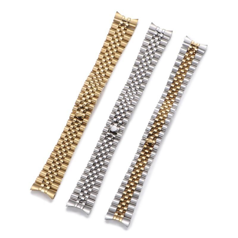Luxusný pevný nerezový remienok pre Rolex pre náramok Jubilee 13 mm 17 mm 20 mm 21 mm zakrivený koniec kovové náramkové príslušenstvo