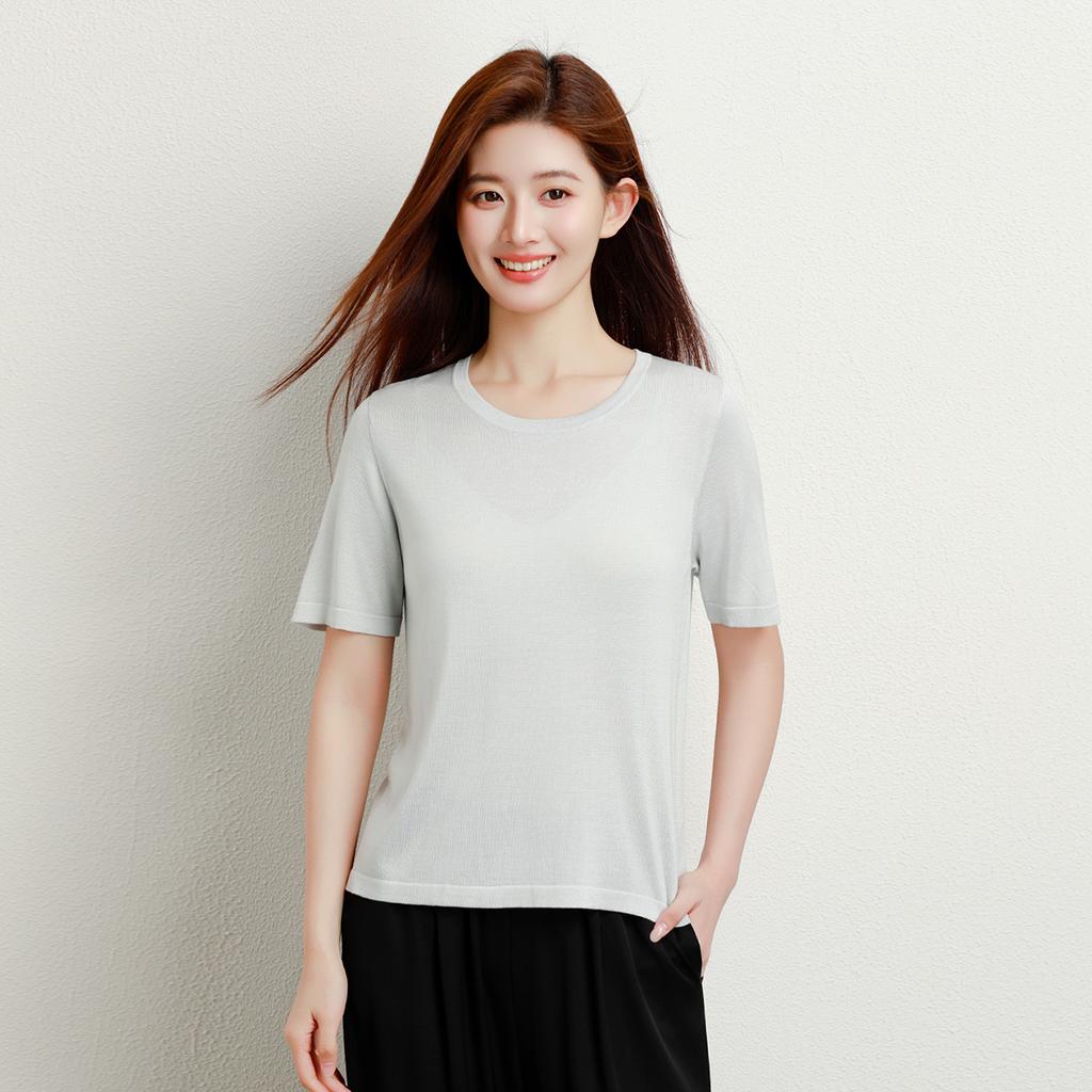 New 100% mulberry silk comfortable loose 120 knit vest women's versatile silk T-shirt