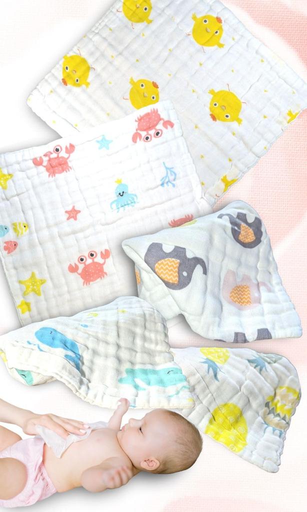 Edges42 Gauze Baby Gauze Bath Mouth Wipe Nursery School Handkerchief, Towel, Gauze, Towel, (27cm (6-ply))