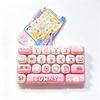 Cartoon Keyboard Keycap Fidget Keychain, 26 Keys Clicker Anti Stress Toy, Mini Decompression Button Hand Relax Fidget Toy, Party