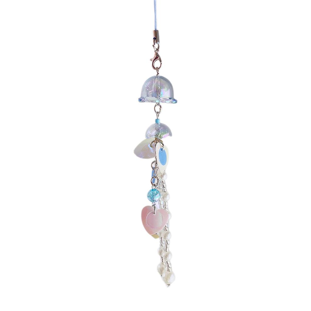 Sparkling Phone Decoration Charm Pendant Charming Jellyfish Shaped Pendant Phone Lanyard Stylish Keychain Charm Ornament