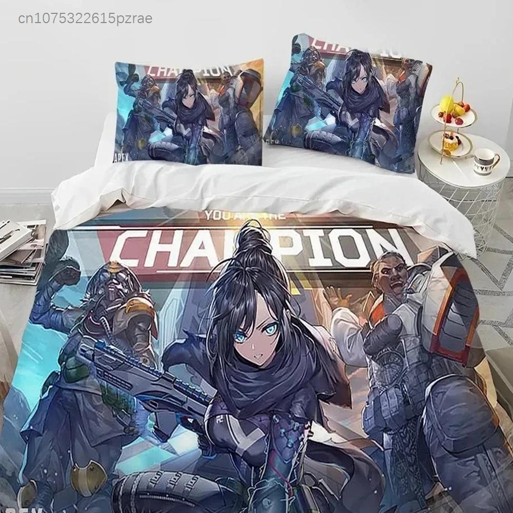 A-Apex Legends Game Gamer Cartoon Bedding Set Bedroom Soft Modern Bedspreads Comefortable Duvet Cover Quilt Cover And Pillowcase