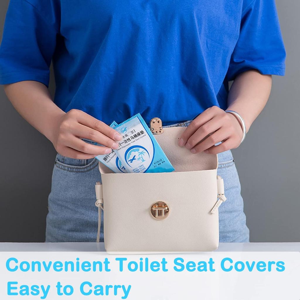 100 PCS Travel Disposable Toilet Seat Cover Individually Wrapped Fit for Kids Potty Training and Adult, Road Trips, Airports,Hot
