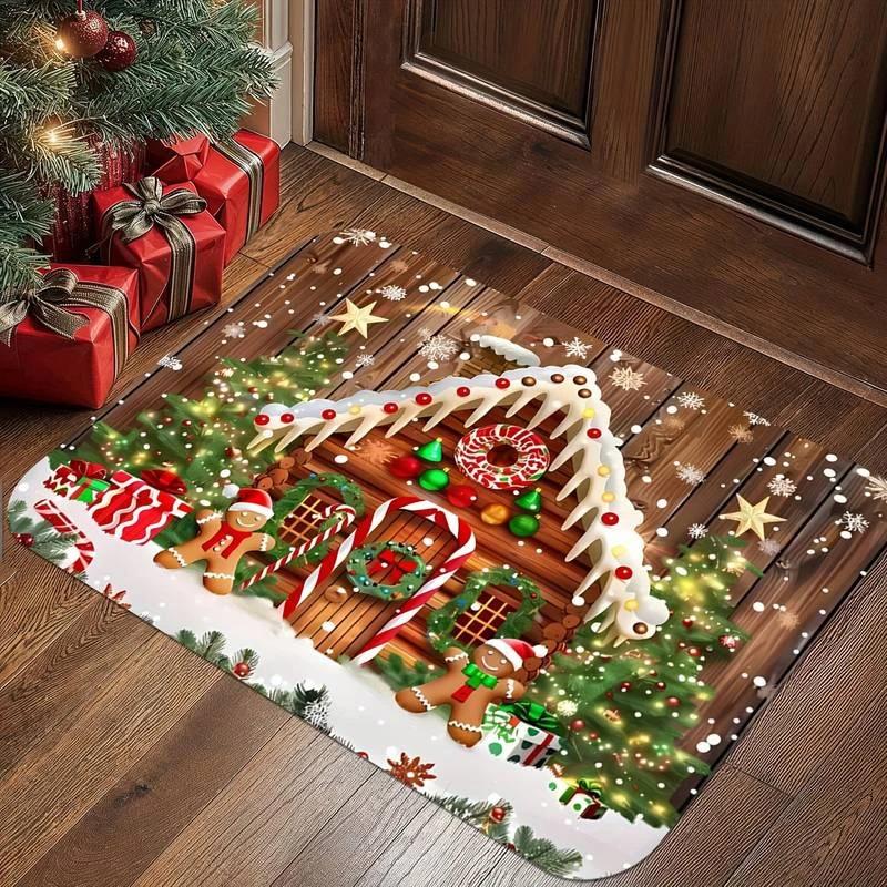 Schneemänner Frohe Weihnachten-Themen Kleiner Teppich Rutschfeste Fußmatte Heimdeko Schlafzimmer Wohnzimmer Eingangsbereich Bodenmatte Küche Badezimmer