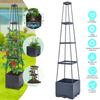 4-story Raised Planter Box with Trellis Plastic Raised Garden Beds and PP Trellis for Climbing Plants,Flowers,Vegetables