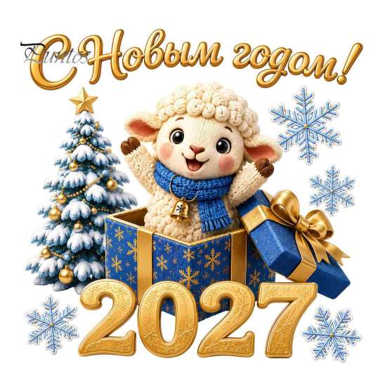 Non Adhesive Window Clings Russian New Year Sheep Cling 2027, Removable PVC Static Sticker with Easy To Clean Glass Appliques Tree and Snowflake