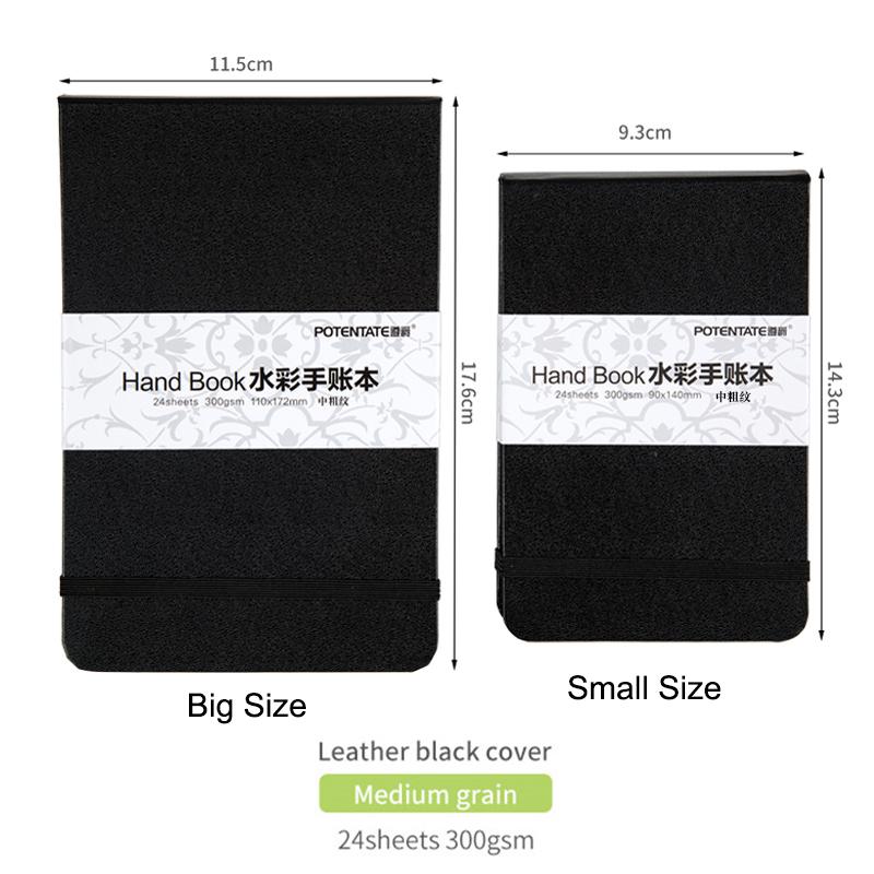 POTENTATE 2 Sizes Drawing Notebook for Watercolor_300GSM Handbook Paper/24 Sheets Aquarel Papel Para Acuarela