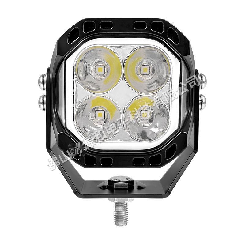 

4-Bead 60W LED Roof Light for Jeep Wrangler - External Three-Sided Spotlight 84*45*80mm