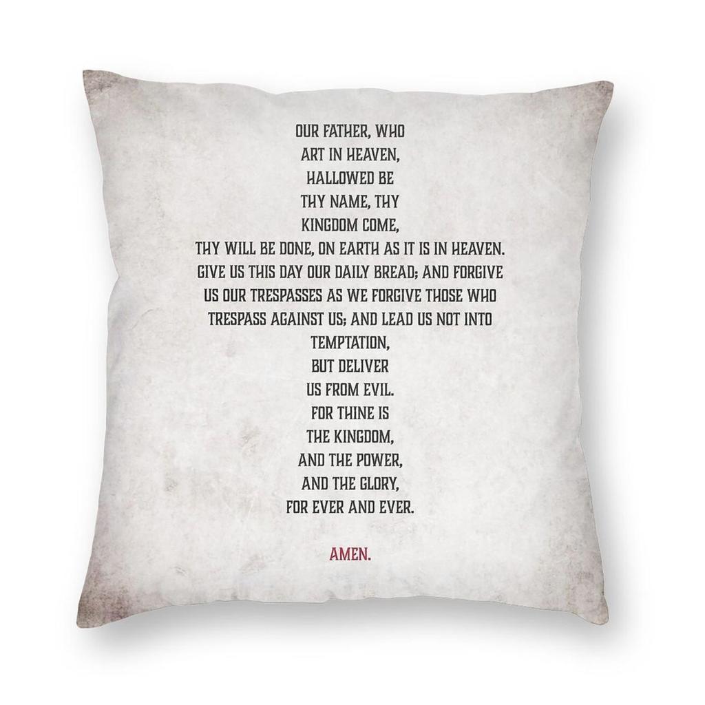 The Lords Prayer Pillowcase Polyester Linen Velvet Printed Zip Decorative Pillow Case Home Cushion Cover