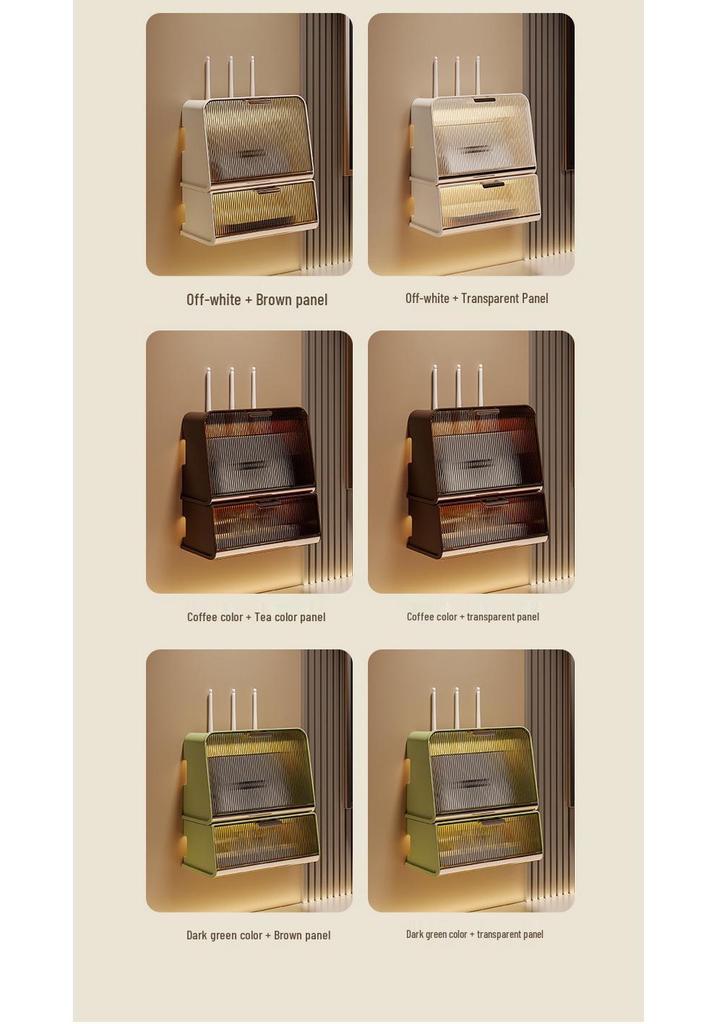 Wall-Mounted Multi-Functional Storage Box for WiFi Router, Power Strip, and Cable Management