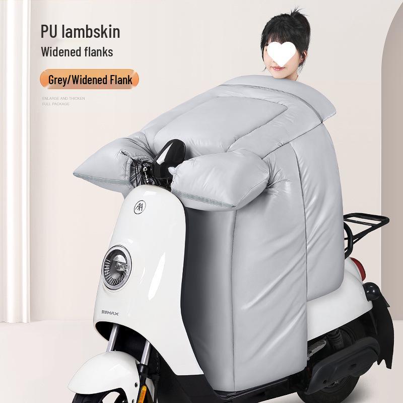 Winter Windproof Rainproof Electric Vehicle Blanket: Thick Fleece, Waterproof Motorcycle Cover