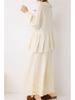 2026 Japanese Sweet Patchwork Ruffle Wide-Leg Cropped Cotton Pants for Women
