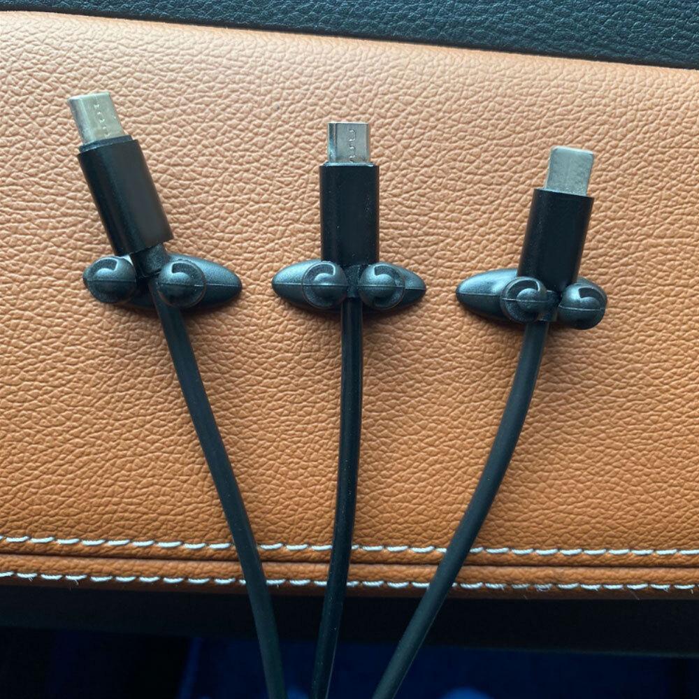 10x Mini Car Wire Cord Cable Tidy Holder Clips Organizer Line Fixer Accessories