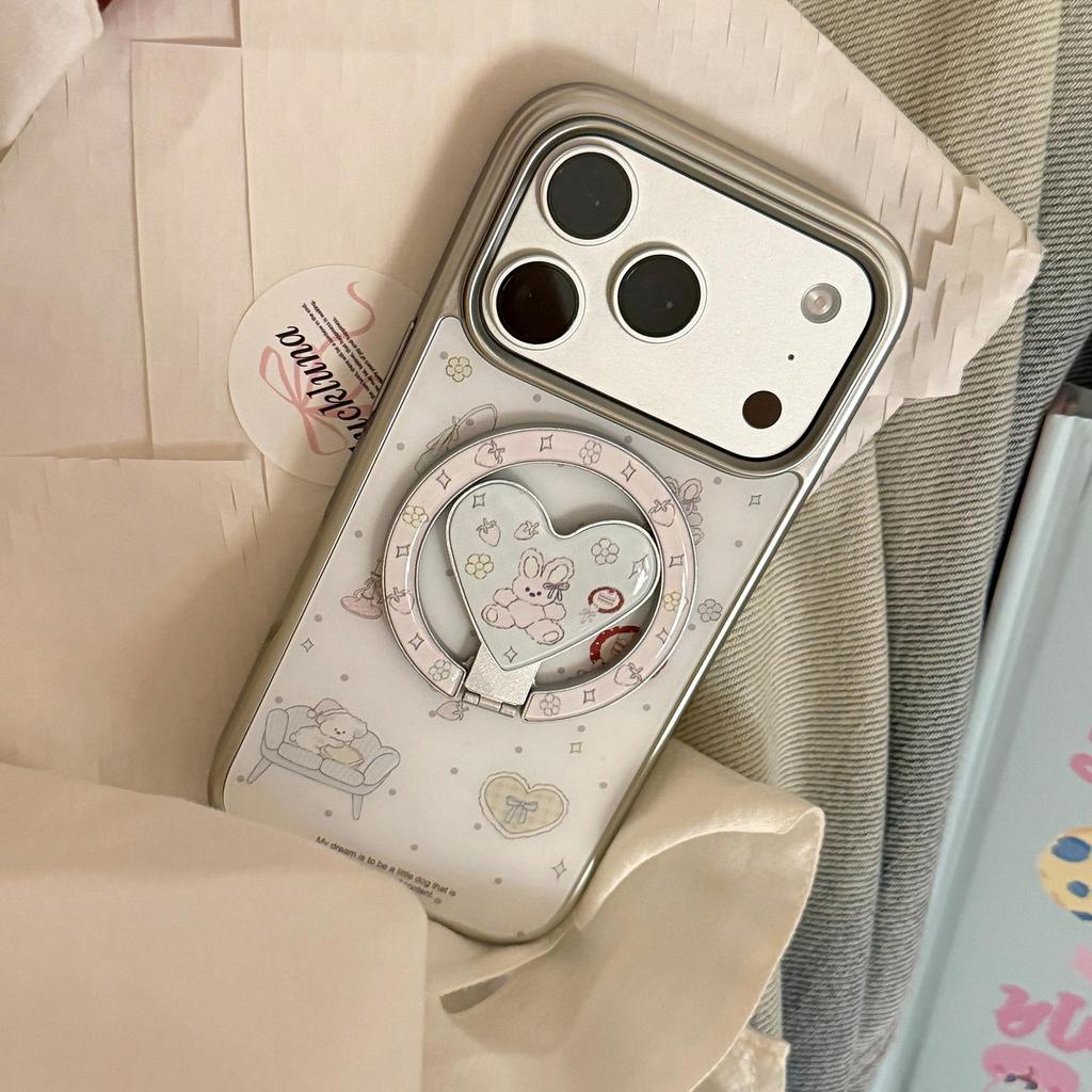 Cute Bunny Magnetic Phone Case for iPhone 16, iPhone 17, and iPhone 17 Pro Max
