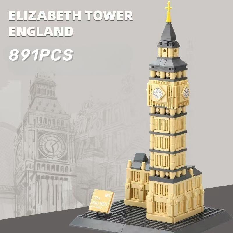 Non-Toxic 891Pcs Bricks World Architecture Model Diy London Tower Building Blocks Model Gift For Kids And Adults Christmas Gift