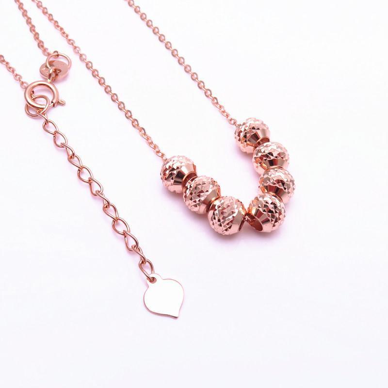 Lila Goldplattierte Roségold Transferperlen-Halskette, Schlichter Stil, Modischer Persönlichkeits-Trend, Hochwertige Farbige Gold-Schlüsselbein-Kette